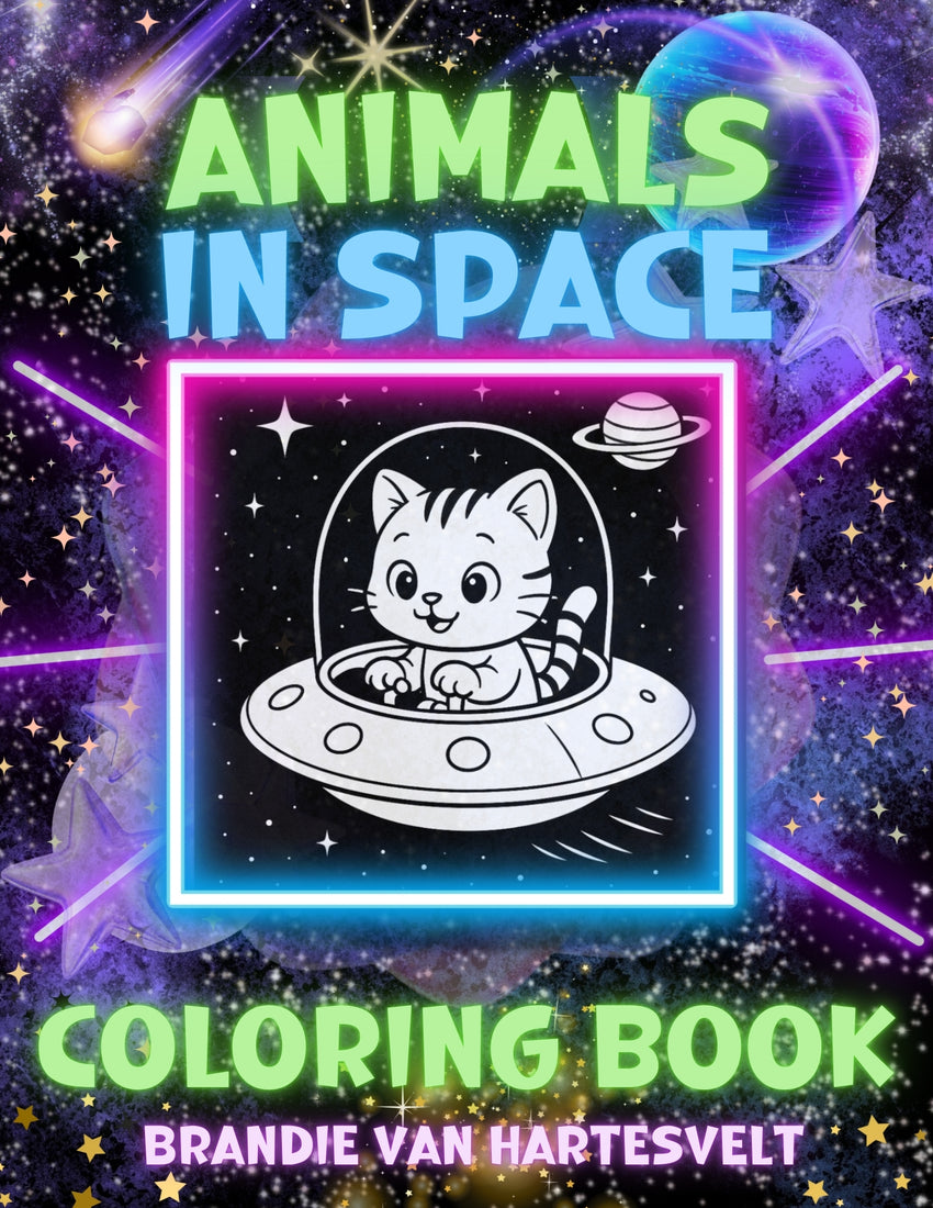 Animals in Space Coloring Book - Physical Signed Copy