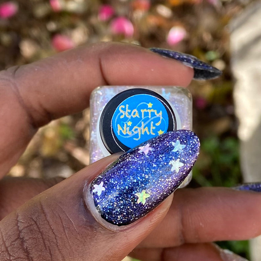 Starry Night Glow in the Dark Shifting Indie Nail Polish Topper