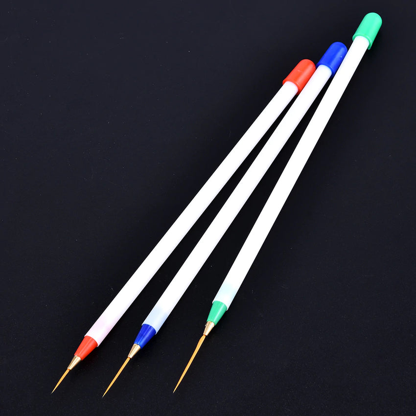 Nail Art Striping Brushes - Set of 3