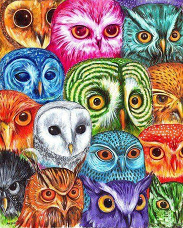 Owl Family Portrait Diamond Painting Kit